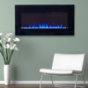 Wall-Mounted Electric Fireplace With Remote, LED Fire and Ice Flame, 36"