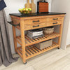 Transitional Brown Wood Kitchen Cart 22813