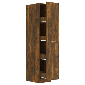 vidaXL Apothecary Cabinet Storage Sideboard Cupboard Smoked Oak Engineered Wood