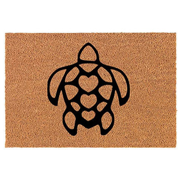 Coir Doormat Turtle Hearts (30" x 18" Standard)