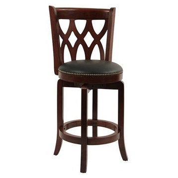 24" Cathedral Swivel Stool, Cherry