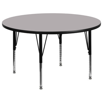 60" Round Gray Thermal Laminate Activity Table