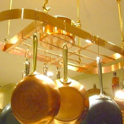Kitchen spaces  - copper pot rack - Pot Racks And Accessories