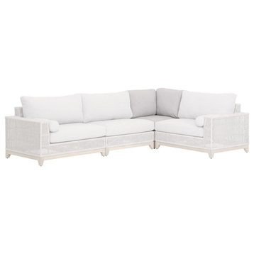 Essentials For Living Woven Tropez Outdoor Modular Corner Sofa, Gray