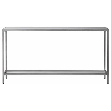Uttermost 24913 Hayley 60"L Glass Top Metal Console Table - Antiqued Silver