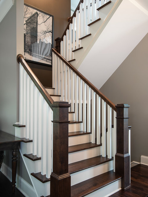 Craftsman Detroit Staircase Design Ideas Remodels Photos