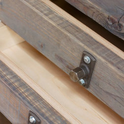 Cherie Reclaimed Grey Washed Scaffolding Board Urban Industrial Desk with Drawer - Desks & Writing Bureaus