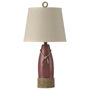 Table Lamp 1 Light Table Lamp, Nantucket Red