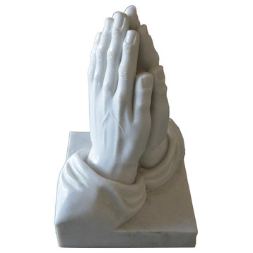 Praying Hands, White Marble Sculpture