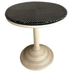 Padma's Plantation - Padma French Bistro Table, Black, Beige - An iconic part of the outdoor bistros in Paris, our new French Bistro table, paired with our matching dining chairs, create the allure of a French sidewalk cafe. This table gets its authentic look from the hand-woven All-Weather weave and the classic Rattan pole. Perfect for a balcony or a deck paired with our matching French Bistro table. Features: Strong, Durable construction. Made of high contract grade materials. Adds the look of style and class to your home. Get the look you've always wanted. Suitable for Commercial use. Specifications: Primary Materials: Rattan. Secondary Materials: All-Weather High-Quality Resin Wicker. Collection: French Bistro. Country Of Origin: Indonesia. Color: Black/White. Assembly: No. Distressed: No. DIMENSIONS: Overall: 28"L x 28"W x 30"H.