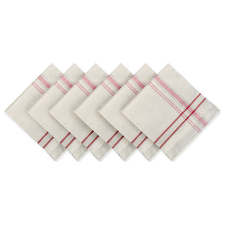 DII Red French Stripe Napkin (Set of 6)