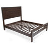 GDF Studio Cooper Queen-Sized Acacia and Iron Bed Frame, Walnut/Rustic Metal