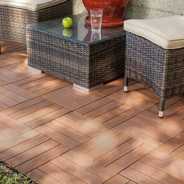 Kontiki Interlocking Deck Tiles - Composite QuickDeck Series - Ipe / 12"x12"x1"