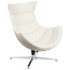 Flash Creamy White LeatherSoft Swivel Cocoon Chair - ZB-32-GG