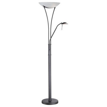 Lite Source LS-81699BLK/FRO Two Light Floor Torchiere/Reading Lamp