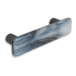 CKP - Art Glass Pull, White Swirl, Oil-Rubbed Bronze Base - Cabinet And Drawer Handle Pulls