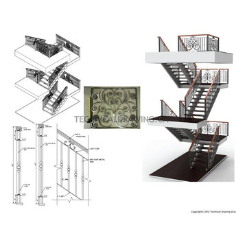 Custom Steel railing and framing shop drawings