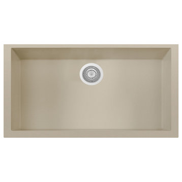 AB3322UM-B Biscuit 33" Single Bowl Undermount Granite Composite Kitchen Sink