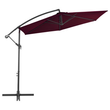 Vidaxl Cantilever Umbrella With Aluminum Pole Bordeaux Red 118.1"