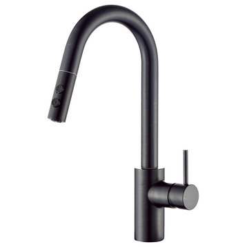 Luxier KTS21-T Single-Handle Pull-Down Sprayer Kitchen Faucet, Oil Rubbed Bronze