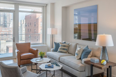 Inspiration for a contemporary living room remodel in New York
