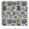 Square Spiral Bound Paper Recipe Journal With Patterns, Multicolor
