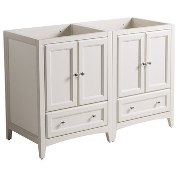 48" Oxford Double Sink Bathroom Cabinet, Base: Antique White, Base Only