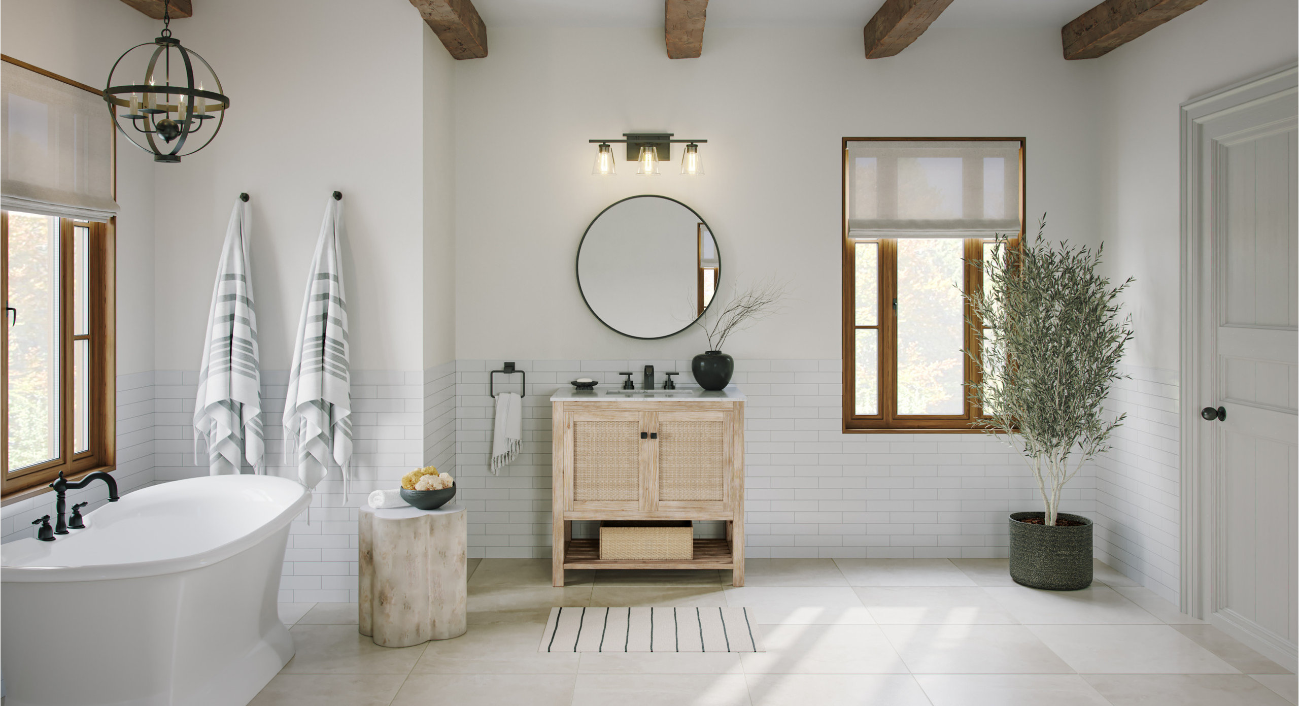 Legion Bath Vanity, Single Sink, 36", Natural, Freestanding