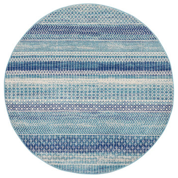 Nourison Passion 5' x Round Navy Blue Bohemian Indoor Area Rug