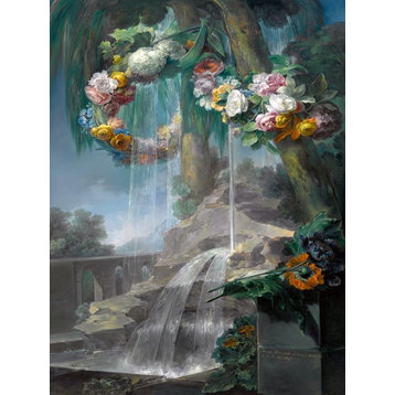 Spring Flowing Garlands Of Flowers M. Abril Tile Mural Backsplash, 6"x8", Matte