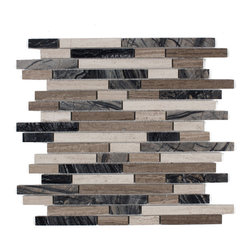 12.06"x12.06" Byron Mosaic Wall and Floor Tiles, Wooden Marble Mix, Set of 10 - Mosaic Tile