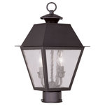 Livex Lighting - Mansfield Outdoor Post Head, Bronze - With stunning seeded glass and a bronze finish, this outdoor post lantern will make an elegant addition to any outdoor space. Formed from solid brass & traditionally-inspired, this outdoor post lantern is perfect for a driveway, back porch or entry way.