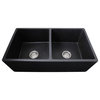 Double Bowl Farmhouse Fireclay Sink With Matte Black Finish
