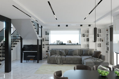 Example of an eclectic home design design in Other