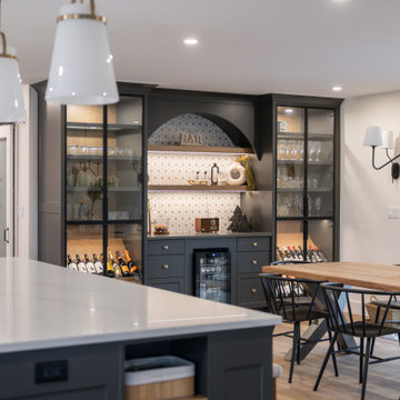 Home Bar with Quartz Island Corner in the Foreground