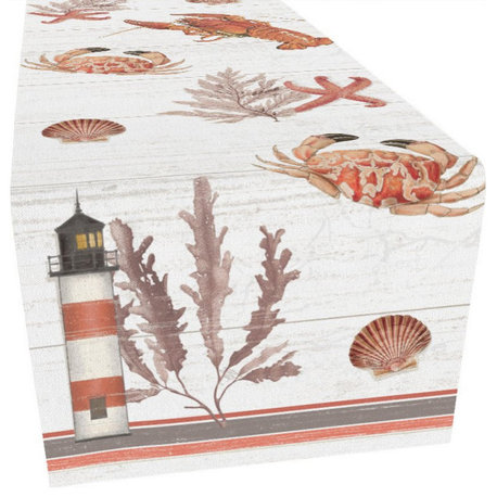 Laural Home Seafood Shack 13" X 90" Table Runner