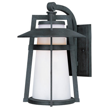 Calistoga 1-Light Outdoor Wall Lantern, Adobe, Satin White Glass
