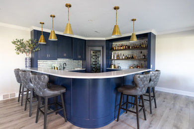 Inspiration for a transitional home bar remodel in Other