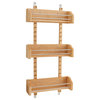 Wood Wall Cabinet Adjustable Spice Rack, 13.13"