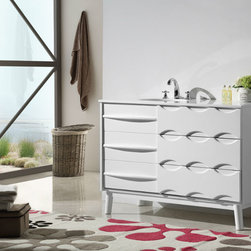 48 inch Solid Wood Sink Vanity With Artificial Stone Top - Bathroom Vanities And Sink Consoles