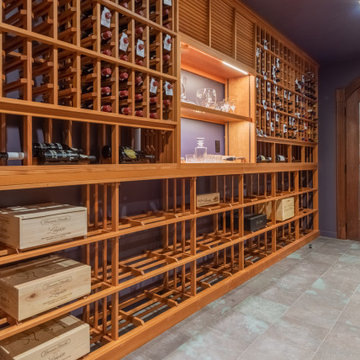 Guilford Connecticut Custom Wine Cellar Redwood Traditional Glass Wine Room