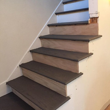 Elk Grove Village - Remodeling stairs Wood square Modern newel post and railing