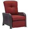 Strathmere Woven Reclining Lounge Chair, Brown/Deep Red