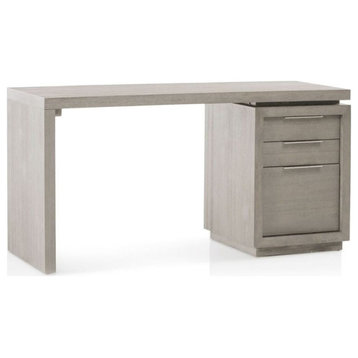 Modus Oxford 3-Drawer Single Pedestal Desk, Mineral