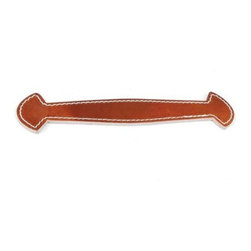 9 1/2 Inch Bean End Stitched Leather Trunk Handle - Cabinet And Drawer Handle Pulls