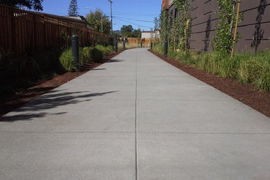 emergency access and pedestrian pervious concrete path
