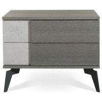 Nova Domus Palermo Italian Modern Faux Concrete and Gray Nightstand