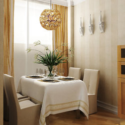 Modern Blown Glass Cassini Round Pendant Light Chandelier ET2 Lighting - Chandeliers