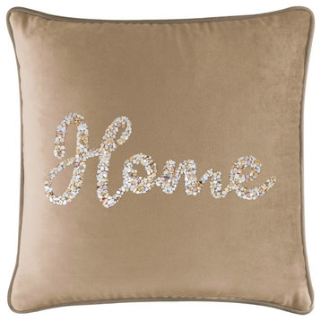Sparkles Home Shell Home Pillow - 16x16" - Champagne Velvet