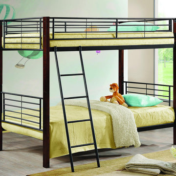 Twin/Twin Bunk Bed | Wood Posts & Metal Frame